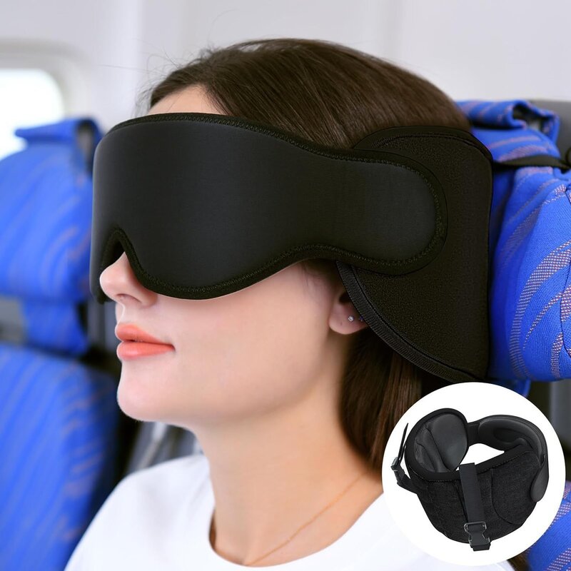 多功能一体旅行睡眠眼罩颈枕头靠带遮光透气固定支撑高铁飞机长途