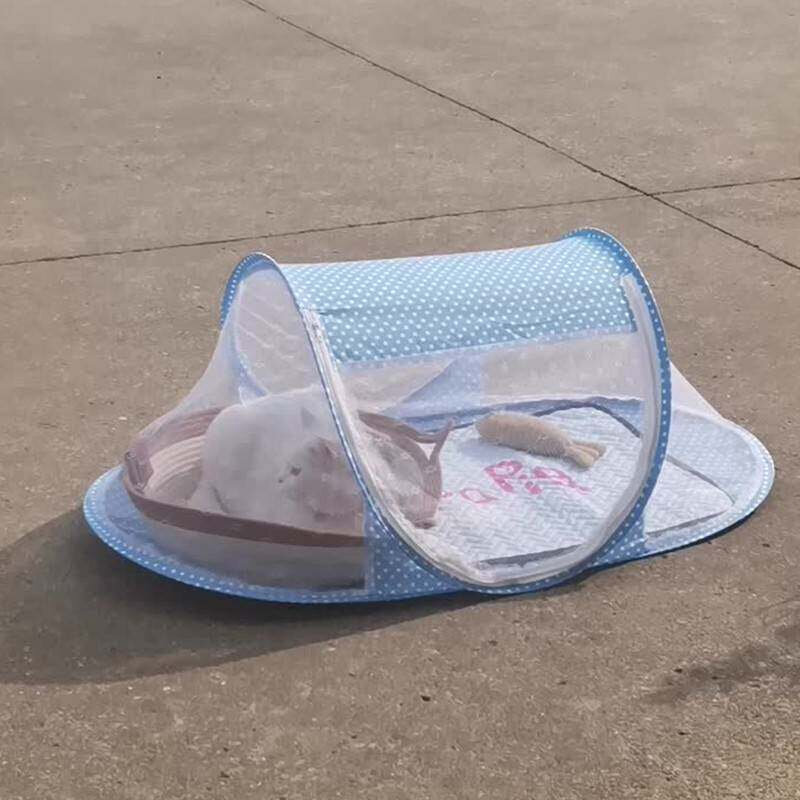 猫咪帐篷晒太阳蚊帐猫咪帐篷窝夏季猫窝可折叠免安装一体式带睡垫