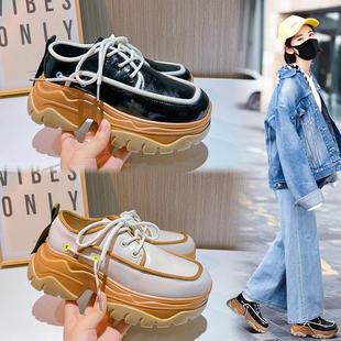 女2025春季 女新款 吸膜底小皮鞋 单鞋 松糕女鞋 英伦风厚底女士乐福鞋