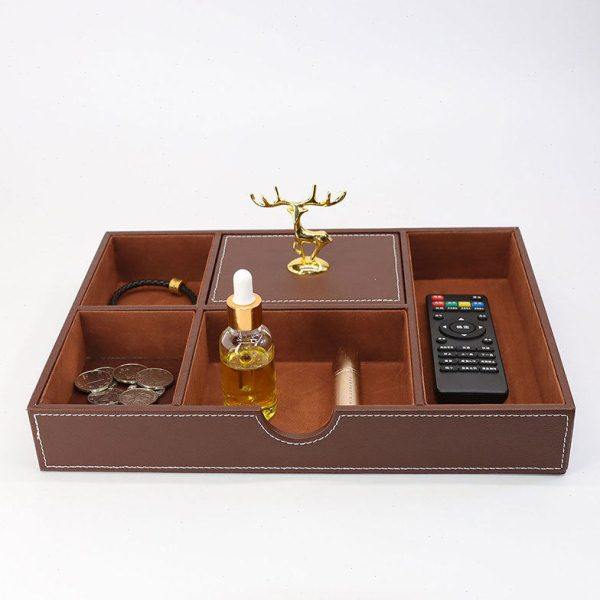 时尚多功能台面收纳盒卧室珠首饰收纳 玄关钥匙手机摆放盘皮质,收纳整理,首饰盒,淘宝优惠券,粉丝福利购,淘宝优惠卷