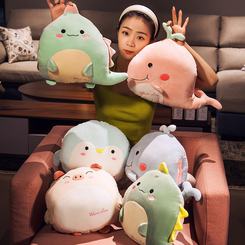 暖手抱枕被子两用三合一手捂枕毛绒可爱多功能珊瑚绒毯子冬季插手