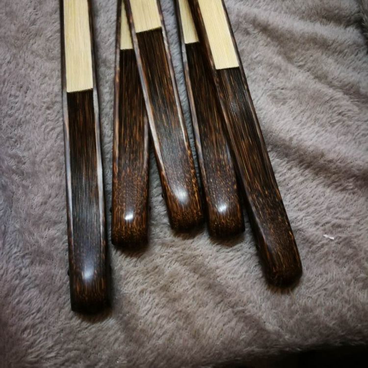 全棕竹折扇苏工纯手工文玩扇子95寸18方老棕竹大茄头竹扇子空白面