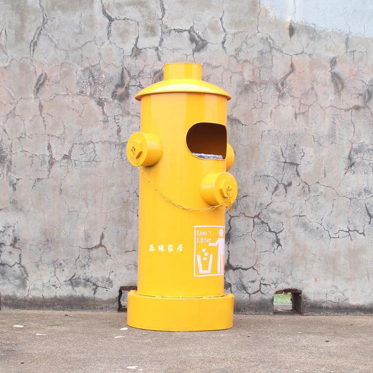 复古工业风垃圾桶美式做旧风格脚踏式收纳桶铁艺垃圾筒摆件装饰品