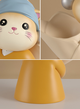 创意猫咪花瓶摆件客厅玄关办公室桌面房间装饰品乔迁新居结婚礼物