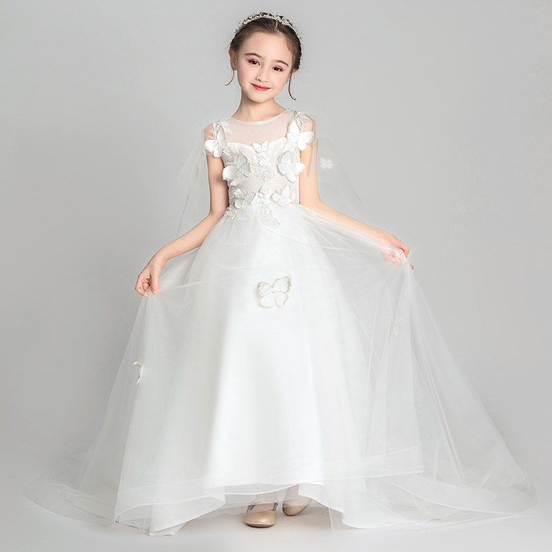 女童拖尾婚纱小女孩花童晚礼服童装连衣裙白纱裙蓬蓬纱儿童公主裙,童装/婴儿装/亲子装,儿童礼服,淘宝优惠券,粉丝福利购,淘宝优惠卷
