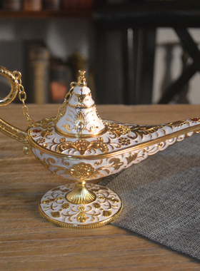 欧式家居饰品合金阿拉丁神灯客厅书房静物桌面酒店摆件生日小礼物