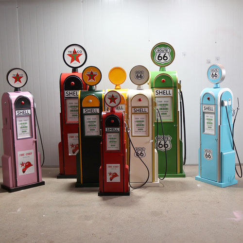 复古铁艺仿真加油机模型装饰摆件