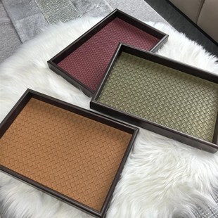 托盘 轻奢家用托盘高级皮革底托盘客厅桌面托盘高颜值高品质时尚