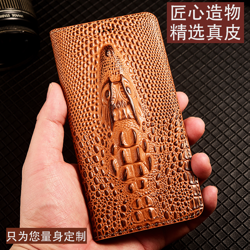 适用iphone x/xs手机壳xr真皮苹果7/8保护套11/12翻盖6鳄鱼头6s支架皮套pro全包13防摔壳max牛皮商务高档plus