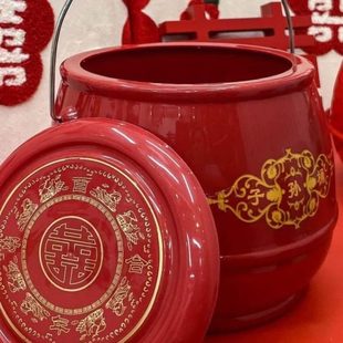女新娘用品手提庆小号马桶喜用桶方结婚孙子婚礼桶出嫁陪嫁桶结婚