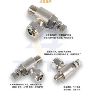 SL全铜SL01 金属接头0 快拧 M5调节阀调速阀10 4节 263120流8