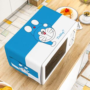 机器猫微波炉盖布防水防油烤箱罩套盖巾布家用布艺微波炉防尘罩