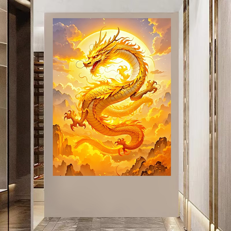 神龙降世龙神玄关贴画自粘客厅卧室走廊过道书房镇宅装饰画墙贴纸