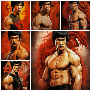 李小龙经典武打海报肌肉男复古贴画怀旧励志明星宿舍装饰墙贴画