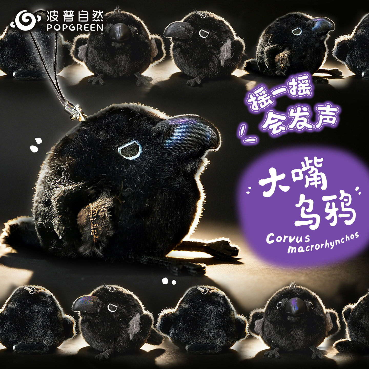 波普自然迷你啾乌鸦摇摇会发声