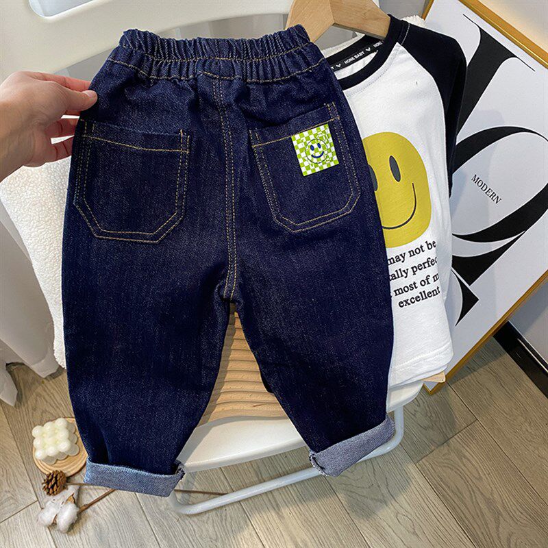 男童裤子春秋款儿童牛仔5幼儿长裤春款秋季2弹力潮小童男孩3岁半4