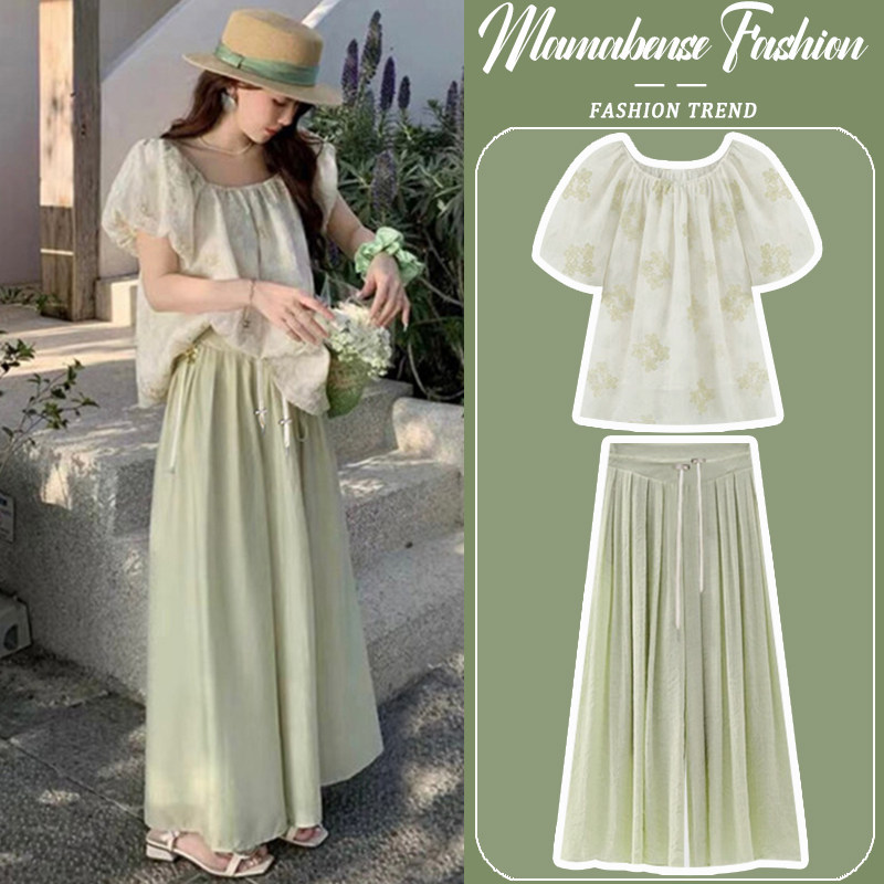 孕妇连衣裙套装时尚洋气短袖薄款上衣半身裤裙两件套2024新款夏,孕妇装/孕产妇用品/营养,连衣裙,淘宝优惠券,粉丝福利购,淘宝优惠卷