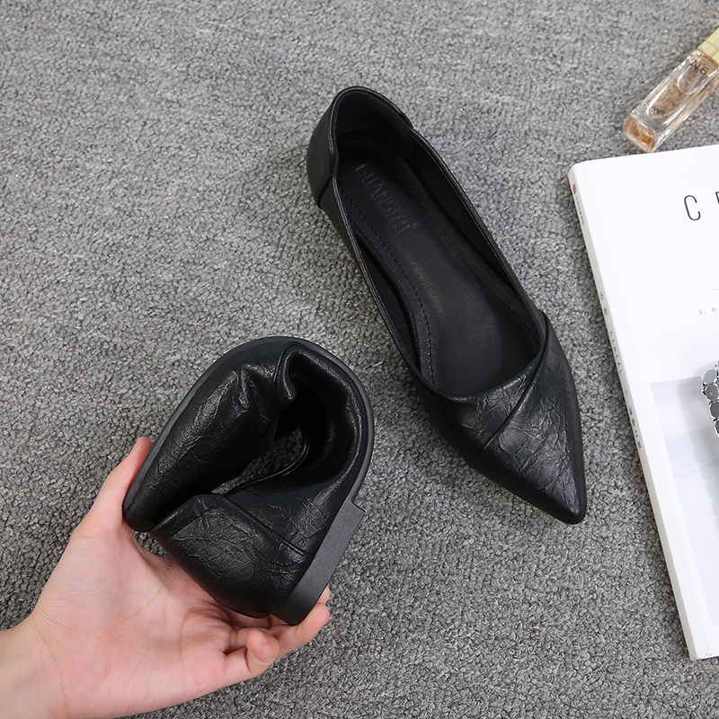 工作鞋女黑色2021新款春秋百搭职业专业鞋软底舒适四季平底单鞋女,女鞋,浅口单鞋,淘宝优惠券,粉丝福利购,淘宝优惠卷