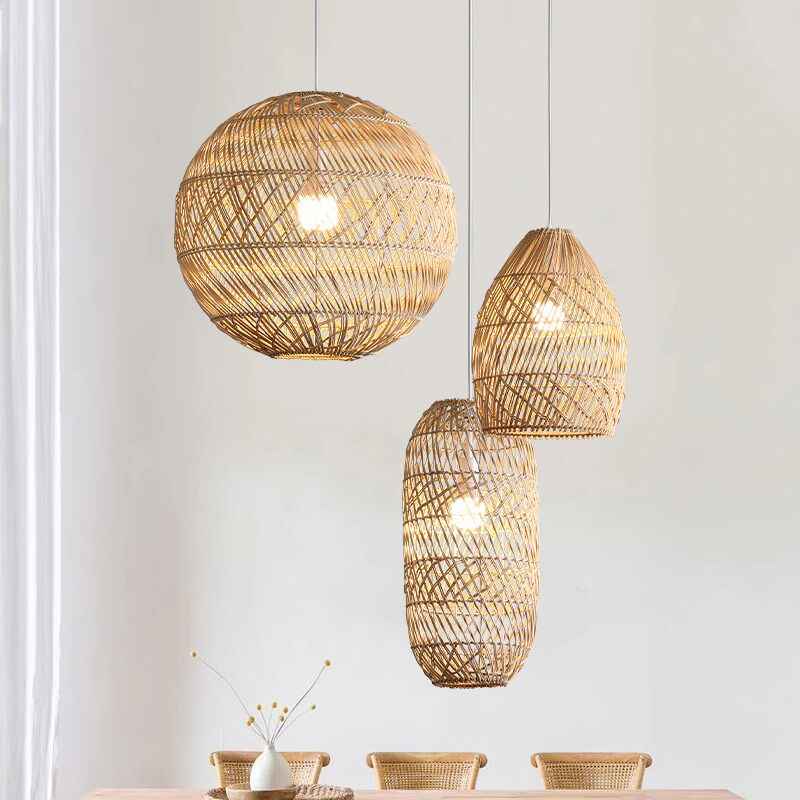 藤艺吊灯创意个性艺术日式侘寂风客厅餐厅民宿楼梯茶室装饰组合灯,家装灯饰光源,酒店/宴会厅/餐饮吊灯,淘宝优惠券,粉丝福利购,淘宝优惠卷