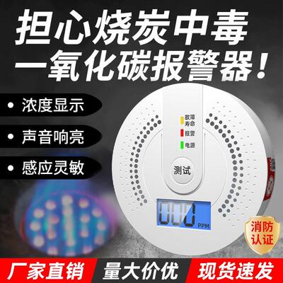 一氧化碳泄漏报警器家用室内户外蜂窝木炭煤烟气体co电池款检测仪