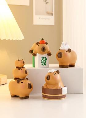 卡皮巴拉办公室治愈情绪稳定小摆件工位解压桌面装饰品生日礼物女