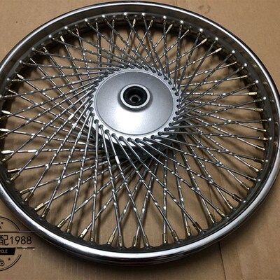 摩车嘉陵J前后轮圈总成幼兽复古改装轮辋辐条麻钢圈