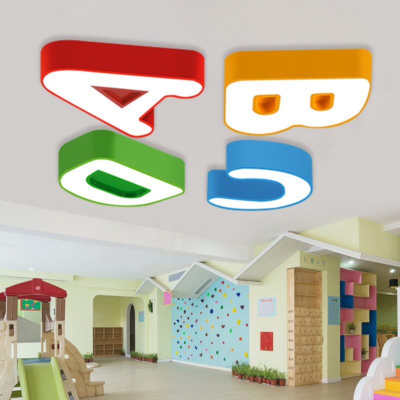 数字字母灯幼儿园母婴店培训构教室过道儿童房创意吸顶