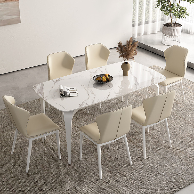 法式奶油风伸缩餐桌德利丰岩板餐桌方圆两用小户型现代,住宅家具,岩板餐桌,淘宝优惠券,粉丝福利购,淘宝优惠卷