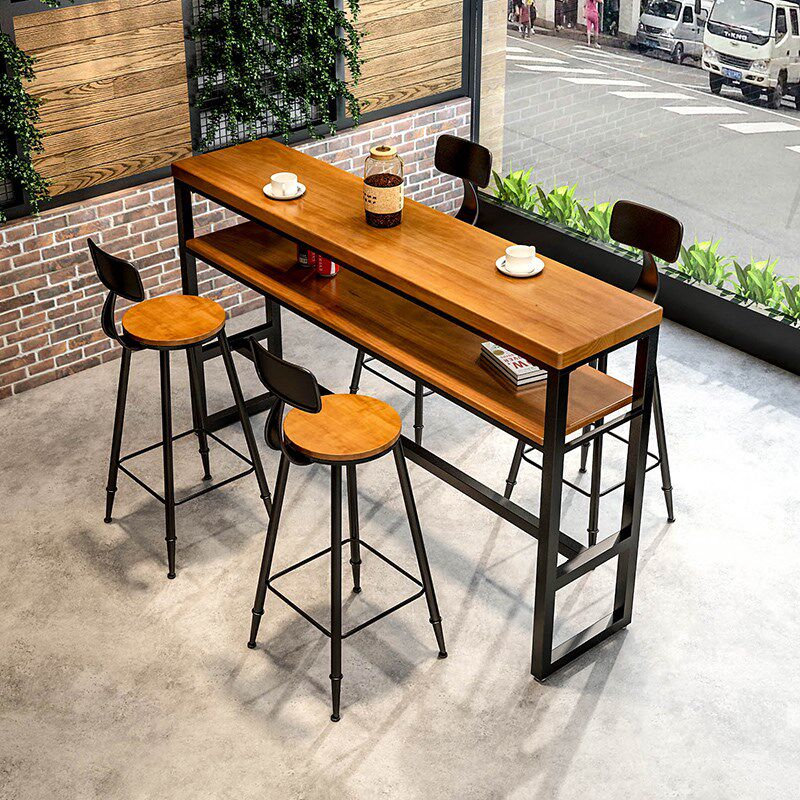 吧台桌椅实木铁艺家用客厅隔断奶茶咖啡厅甜品店酒吧茶水休闲