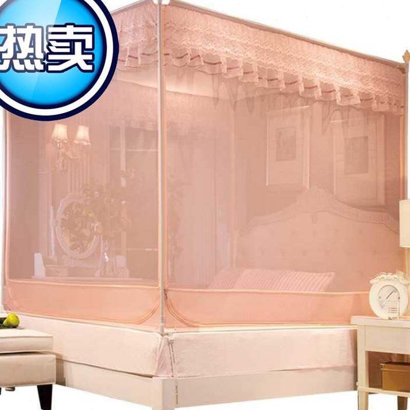 蚊帐家用 免安装儿童防◆新款◆摔蚊帐三开I门拉链款1.5m1.8m床家