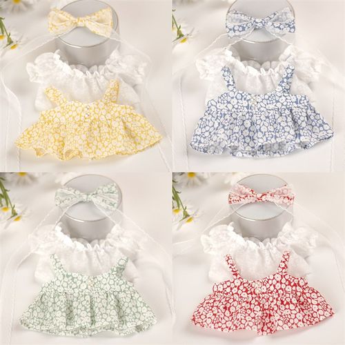 现货20cm厘米j棉花娃娃百搭衬衣小碎花连衣裙玩偶公仔替换装衣服