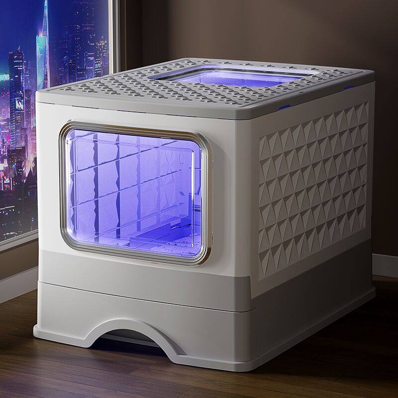 猫砂盆超大号全封闭式厕所智能自动杀菌集装箱沙盆防外溅屎盆折叠