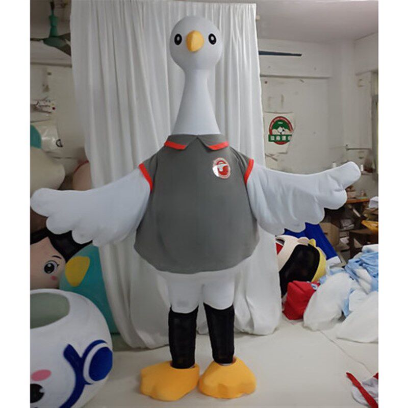 动漫白鹭毛绒道具模型白鹤仙鹤天鹅头套演出巡演卡通人偶布偶定制