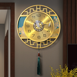 2024新款中式挂钟客厅轻奢时钟表高档大气挂墙R壁挂表创意简约现