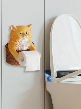 创意可爱猫e卫生间纸巾架壁挂式厕所手纸架洗手间浴室卷纸架免打