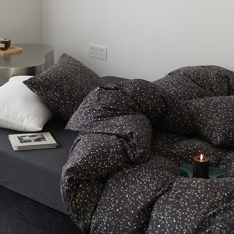 夜空中最亮的星A类柔软全棉针织棉四件套 简约纯棉被套床单床笠款