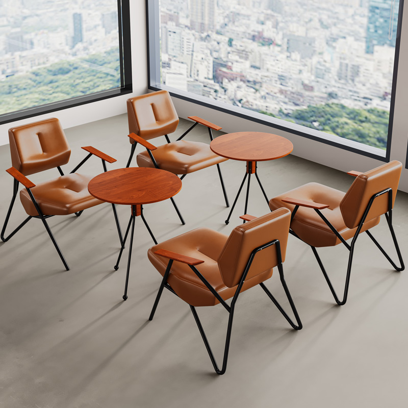 复古铁艺咖啡厅桌椅子休闲书吧洽谈奶茶店甜品餐厅沙发组合