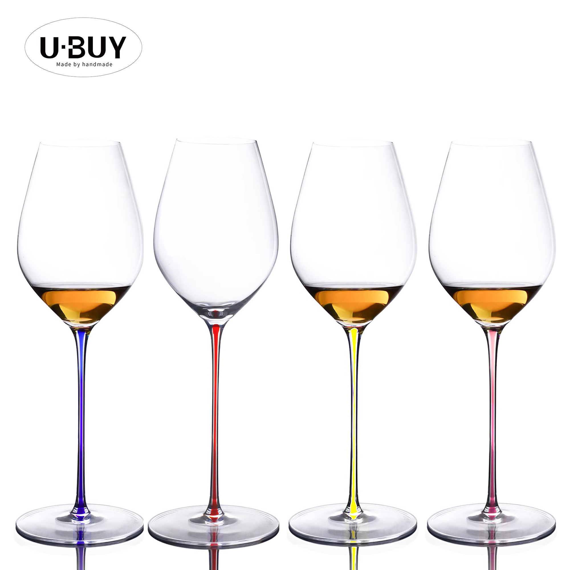 新款欧式红杆高脚红酒杯家用轻奢高颜值玻璃杯网红水晶葡萄酒杯