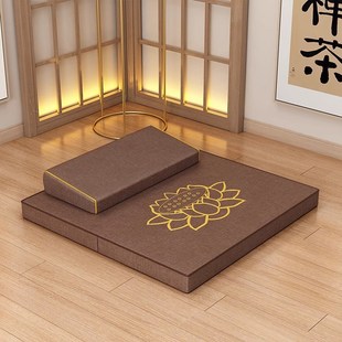 打坐垫禅修垫拜佛垫冥想静坐v禅垫蒲团家用折叠加厚布艺椰棕跪拜