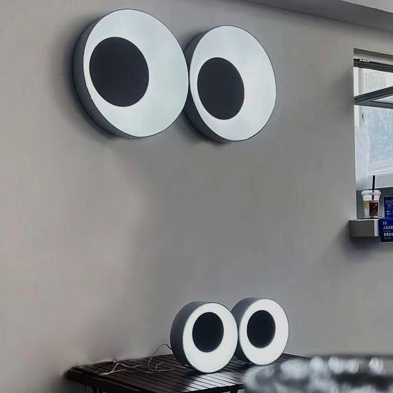 跳动眼睛灯箱旋转会动咖啡门头创意斗鸡眼儿招牌广告牌定制,商业/办公家具,灯箱,淘宝优惠券,粉丝福利购,淘宝优惠卷