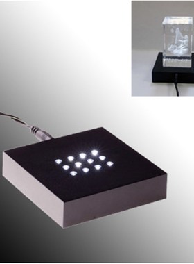 正方形现代卧室水晶工艺品专用七彩塑料底座 创意家居饰品