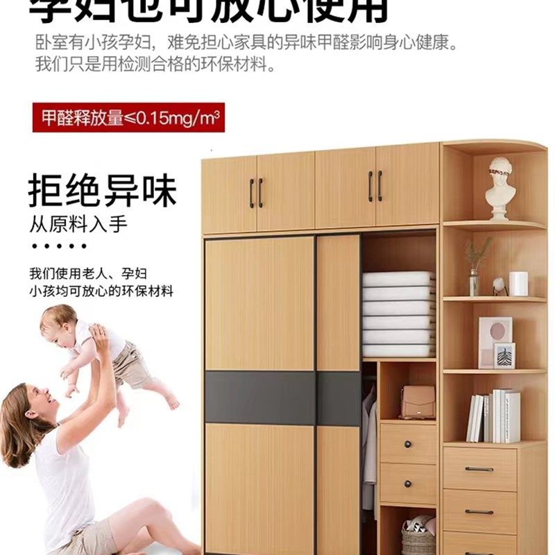 生态板移门推拉门门移门现代欧式衣橱壁柜门实木