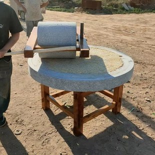 老式石碾子石磨手推幼儿园体验复古怀旧民宿景区公园压面