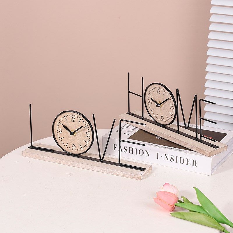 创意桌面时钟家用客厅卧室电视柜装饰品办公室玄关手工小摆设,家居饰品,装饰摆件,淘宝优惠券,粉丝福利购,淘宝优惠卷