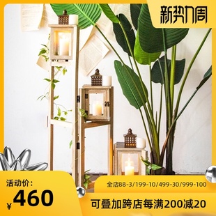 J慕空间 复古田园浪漫烛台屏风装饰架 园阳台蜡烛灯摆设架子