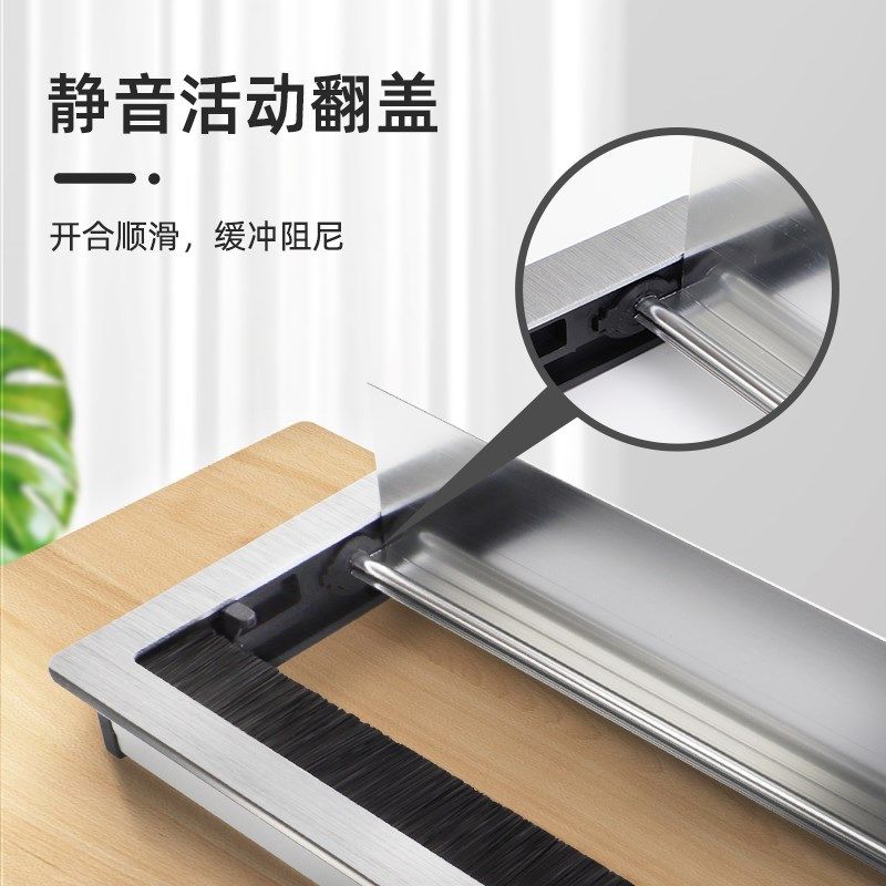 桌面铝合金缓冲线盒办公桌会议桌电脑桌穿线孔盖装饰盖带U盖板,基础建材,线孔盖,淘宝优惠券,粉丝福利购,淘宝优惠卷