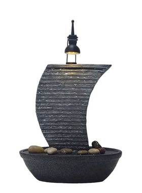 一帆风顺招财转运创意客厅小型循环水景观流水船喷泉送礼