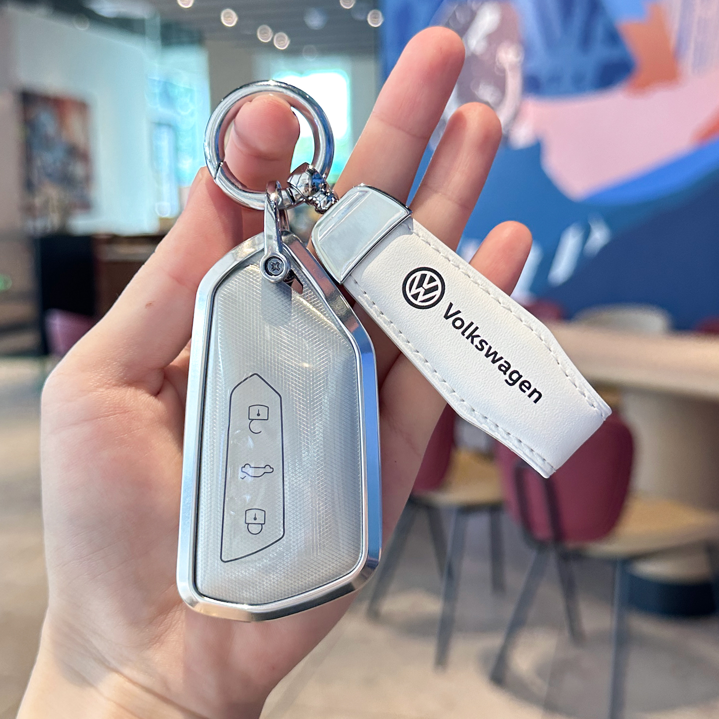 适用于 于福斯Golf8钥匙套iD3/4/6/7铝合金凌渡途昂壳Passat高档