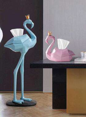 可爱大型落地抽纸盒摆件创意客厅餐厅电视柜玄关轻奢风高档纸巾盒