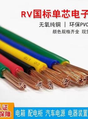 国标PVC软铜芯电线RV 0.5 1.5 25平方3C电源线橙色浅蓝色棕灰色CE